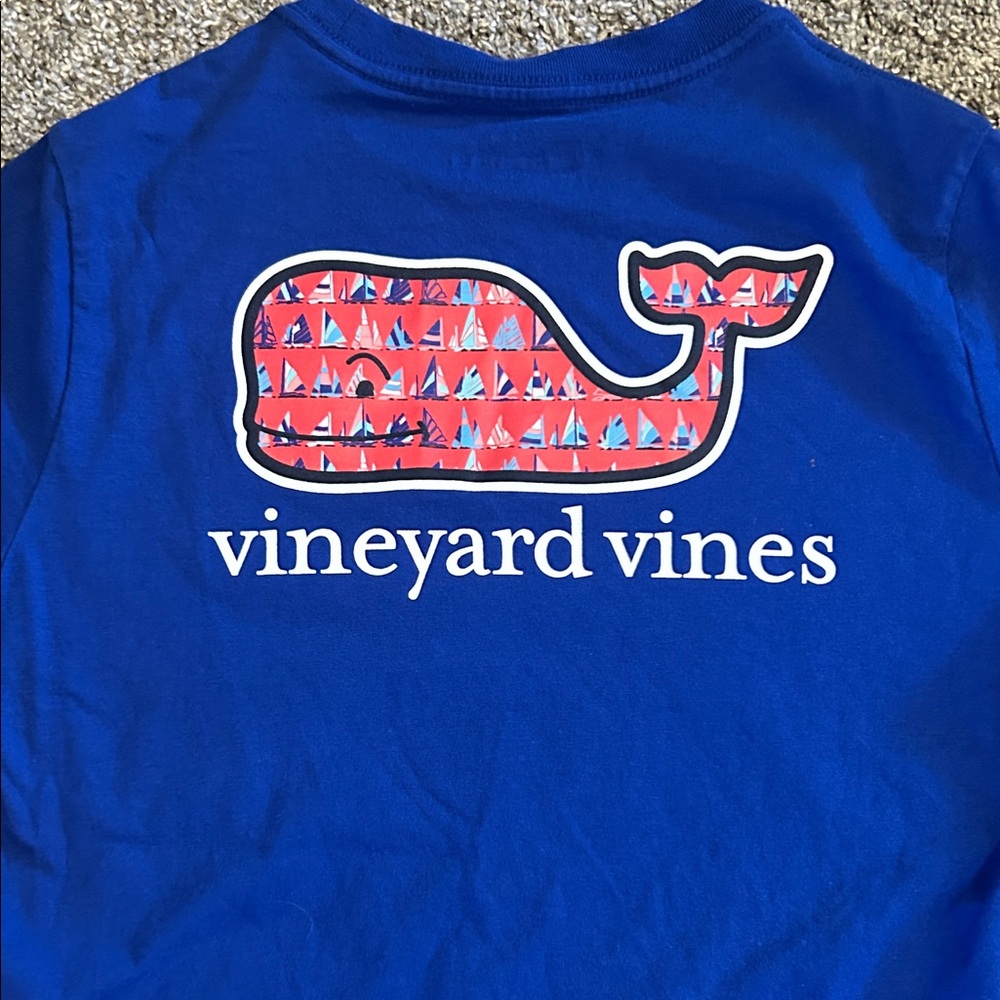 Vineyard Vines: Kids Short Sleeve Pocket Tee in Royal Blue - Picture 5 of 6